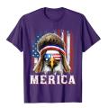 Merica Eagle Mullet 4 Juli bendera Amerika bintang kaus garis-garis merek baru kaus pria baju baru katun Camisas Hombre. 