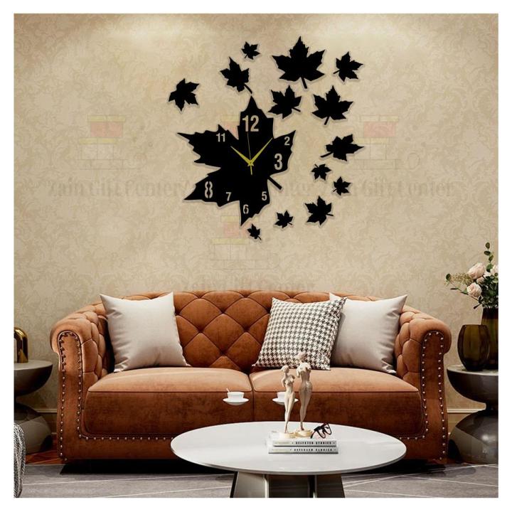 New 3D Leaf Shape wooden Wall Clock Design For Your Home,Office, Rooms By wallwarriors