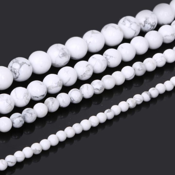 Natural Gem White Howlite Stone 4 6 8 10MM Beads For Jewelry Making