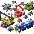Lego City Police Command 6IN1 Trucks Building Blocks Policeman Robot Car Helicopter Model Bricks Toys for Children. 