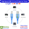 High-Speed USB 2.0 A to B Cable – Compatible with Arduino, Printer, CNC, and Scanner | Durable Data Transfer & Charging Cord – 30cm, 3m, 5m Options by Electrica. 