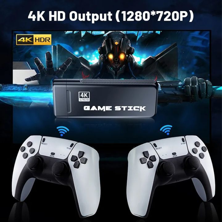 (M8 PRO)Game Stick 4K Video Game Console Retro Classic Games 2.4G Double  Wireless Controller for PS1/GBA/SNES