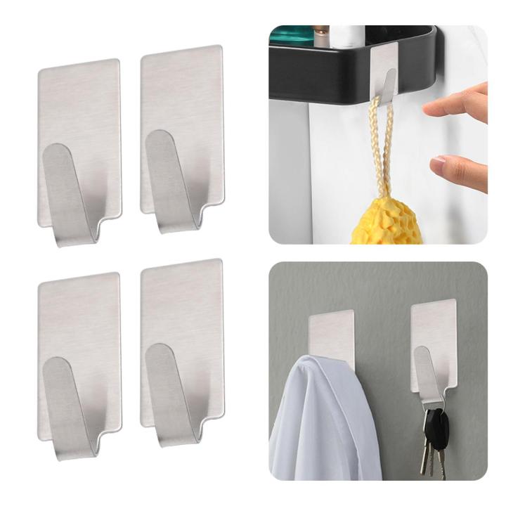 Adhesive Stainless Steel Towel Hooks / Family Robe Hanging Hooks / Hats Key Adhesive Wall Hanger