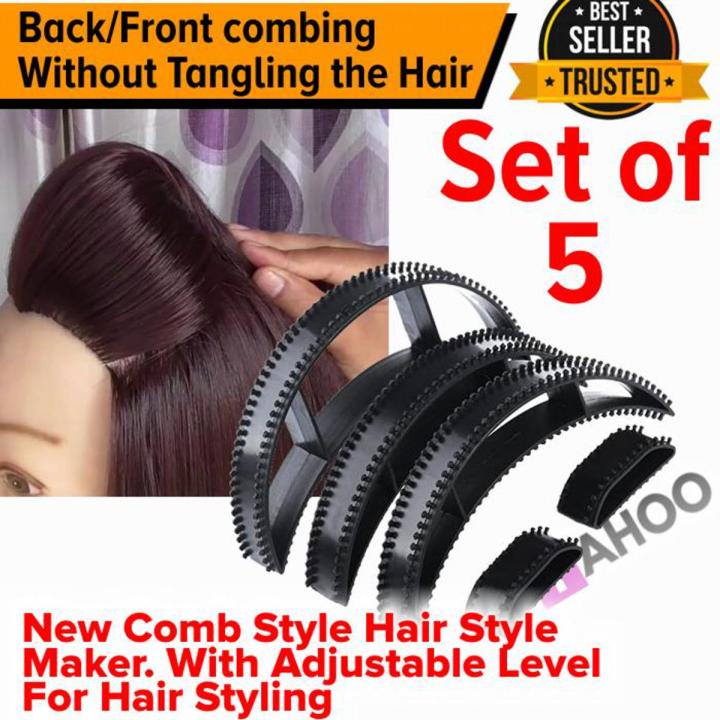 Hair Puff Maker Comb Set Hair Accesories Set Pack of 5 Puff Maker Backcombing Puff Front Puff For All Hair Styling At Your Home