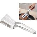 Double sided food flipping durable customized spatula and tongs stainless steel flat fish Pizza turner spatula slotted spoon for Kitchen. 