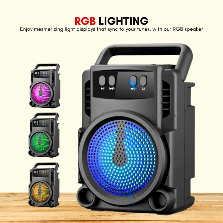 Top-Quality Wireless Bluetooth Speaker Rgb - Mini Wireless Portable Bluetooth Speaker with Big Sound, High Bass & Woofer Home for Mobile, PC Computer & Laptop - Rechargeable Bluetooth Speakers support Memory Card, USB, FM Radio - By Unique Mall