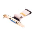 DB25 Adapter with Bracket to IDC 26 Pin Ribbon Cable Motherboard Slot Plate Parallel Panel DB-25 Female Socket Flat Cable. 