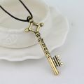 Attack On Titan Eren Key Necklace Metal Entering The Giant Logo Cosplay Jewelry Toy Costumer Ornaments. 