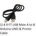 4.9 FT USB Male A to B Arduino UNO & Printer Cable. 