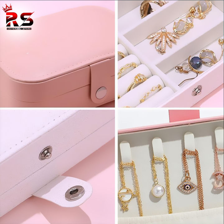 wolpin%20Jewellery%20Organiser%20PU%20Leather%20Magnetic%20Buckle%20Portable%20Storage%20Box%20Case%20with%20Dividers%20Container%20for%20Rings,%20Earrings,%20Necklace%20Home%20Organizer,%20Pink%20%7C%20Rs%20universal%20Store%20-%20Image%206