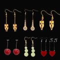 JoJo's Bizarre Adventure Cherry Earrings Anime Kakyoin Noriaki Pierre Polnareff Splice Heart Pendant Earring for Cosplay Jewelry. 