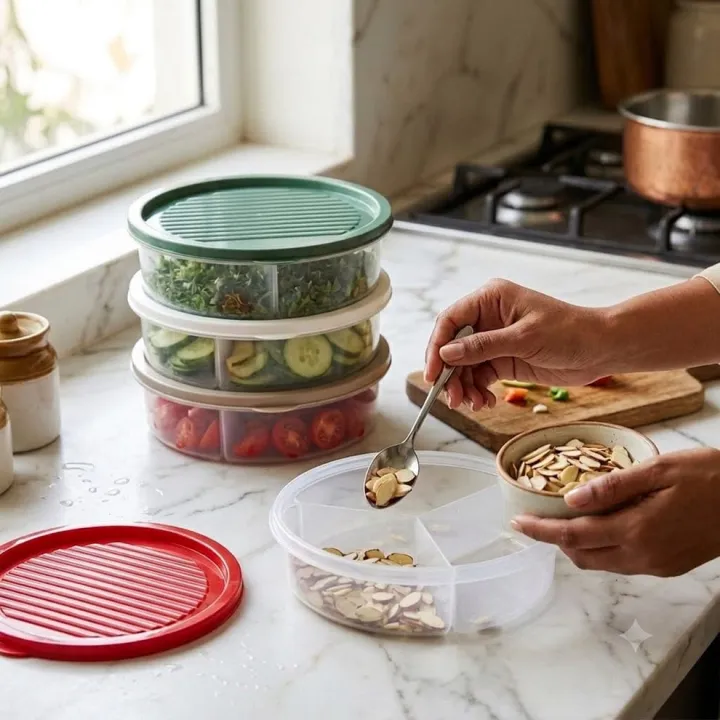 High Quality 3 Compartment Lunch Box – Leak-Proof Plastic Food Storage ...