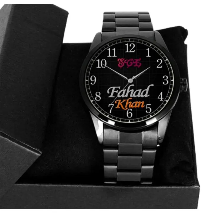 Customized Name Luxury Black Chain Watch For Mens /Boys - Stylish Watch Latest Fashion watch