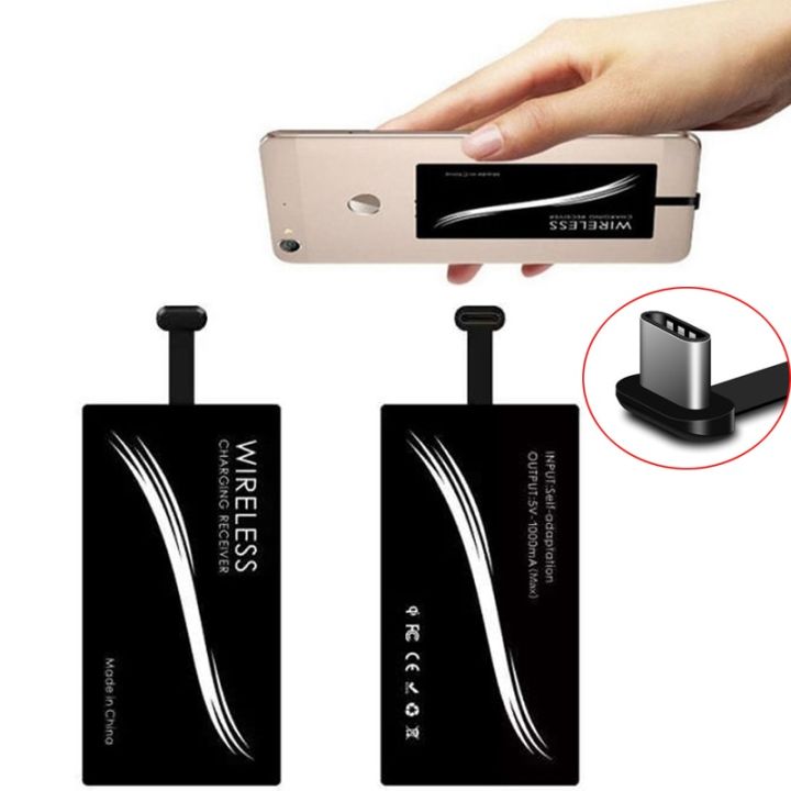 【VisioN Shop】Type C Qi Wireless Charger Receiver for Samsung A90 A80 A70 A50 A20 A10 Pro P9 Xiaomi Fast Wireless Charging Receptor