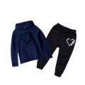 Winter Fashion Love Butterfly Printed Kids Fleece Pullover Hoodie With Trouser Set for Kids. 
