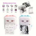Pocket Inkless Mini Printer - 15 x Sticky Paper Roll & 15 x Thermal Paper Roll - Thermal Portable Bluetooth Wireless Thermal Printer For Kids - For Picture, Office Receipt, Label Note, QR Code - Compatible With IOS & Android - Blue & Pink. 