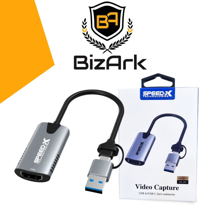HDMI Video Capture Card USB 3.0 4K 1080P HDMI - compatible to USB / Type c - USB A / USB C 2in1 TO HDMI Connector 4K Stream Record Audio Game Thunderbolt 4 for PS5 Xbox TV Stick iPad Pro Macbook PC