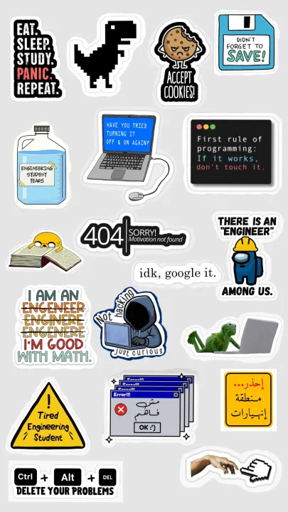 Programmer Stickers Coding Decals Software Engineer Humor IT Support ...