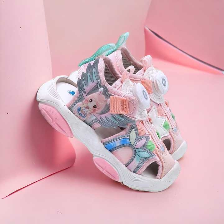 Sandals for Kids Girls New Style With Autolace Design Easy to wear Sandals Barbie Doll themed Shoes for girls