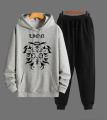 Lion Printed Fleece Full Sleeves Pull Over Hoodie & Trouser For Men & Boys. 