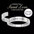 Secret Love Hidden Message "I Love You" Crystal Promise Ring - Free Size. 