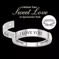 Secret Love Hidden Message "I Love You" Crystal Promise Ring - Free Size. 