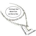 90s Double Layer Chain Necklace With Lock Women/men Rock Padlock Pendant Necklace Vintage Emo Grunge Goth Jewelry. 