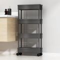 Kitchen Storage Trolley, Plastic Serving Rolling Cart Basket Tray with Wheels, for Bedroom Bathroom Office. 