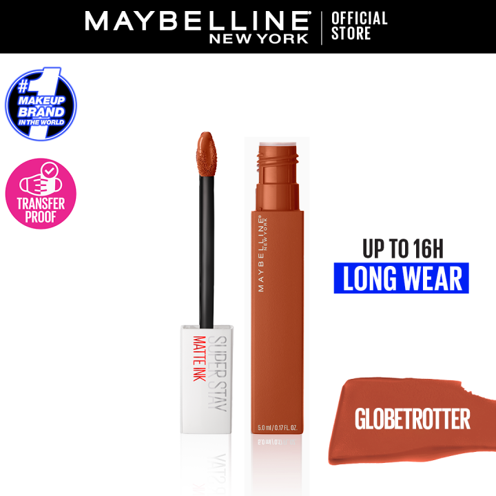 Maybelline SuperStay Matte Ink Liquid Lipstick 16HR Long-Lasting, High Pigment, Waterproof - 50 Globetrotter