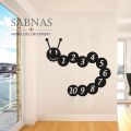 Sabnas funny worm number vinyl wall Art 2 X 1.5 Feet Wall Decor Vinyl Stickers For Kids Baby Room School Day Care Center Black Color. 