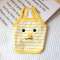 DY Loving Summer Pet Clothes Cat Sling Shirt Stripe Korean Dog Vest Teddy Bear Emoji Embroideried. 