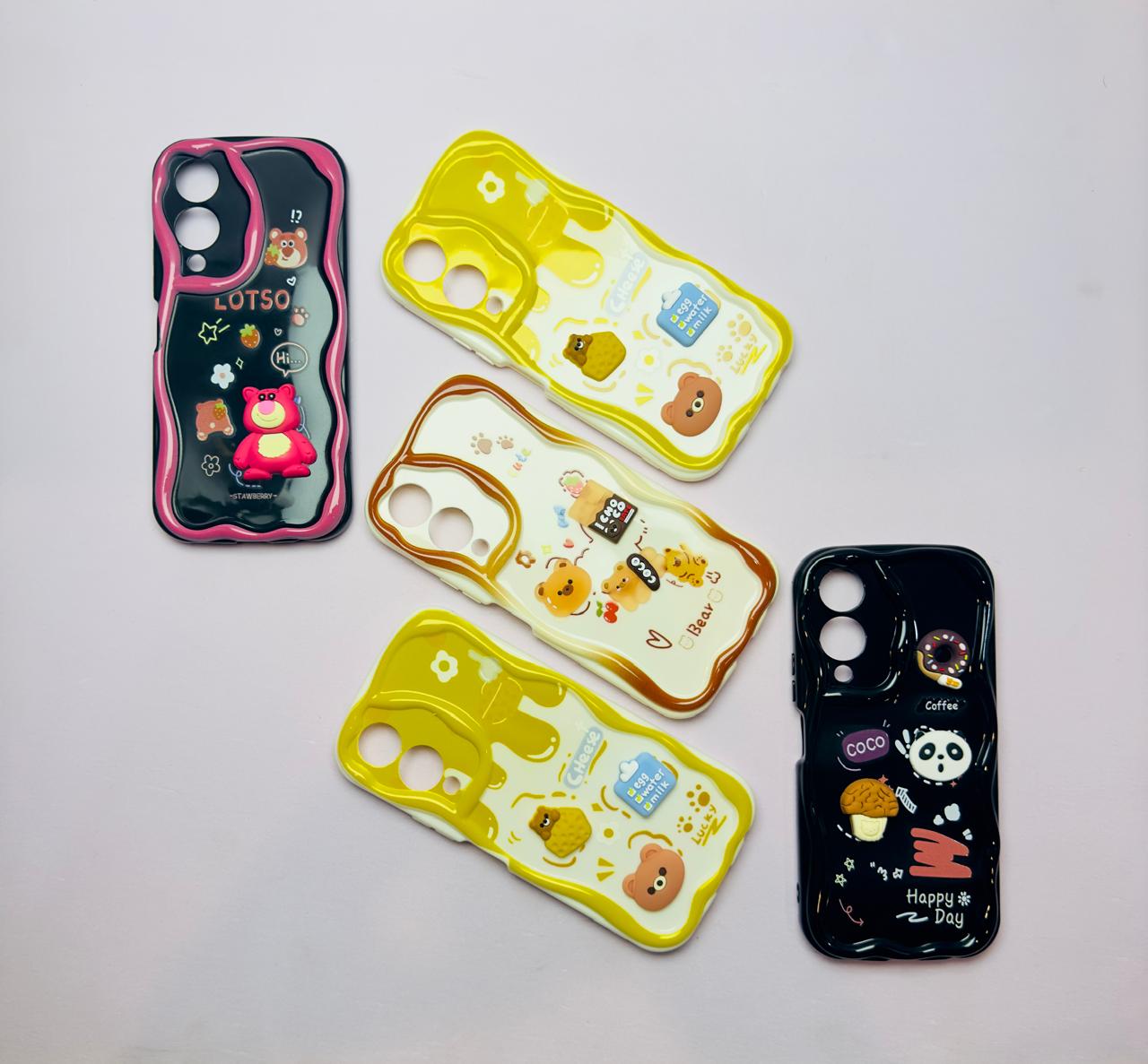 Lahore Mobile Case for Vivo Y17s Back Cover Colorful Wavy Phone Cases - Luxerey Back Cover - Creative Lovely 3D Doll -Girls Back Cover