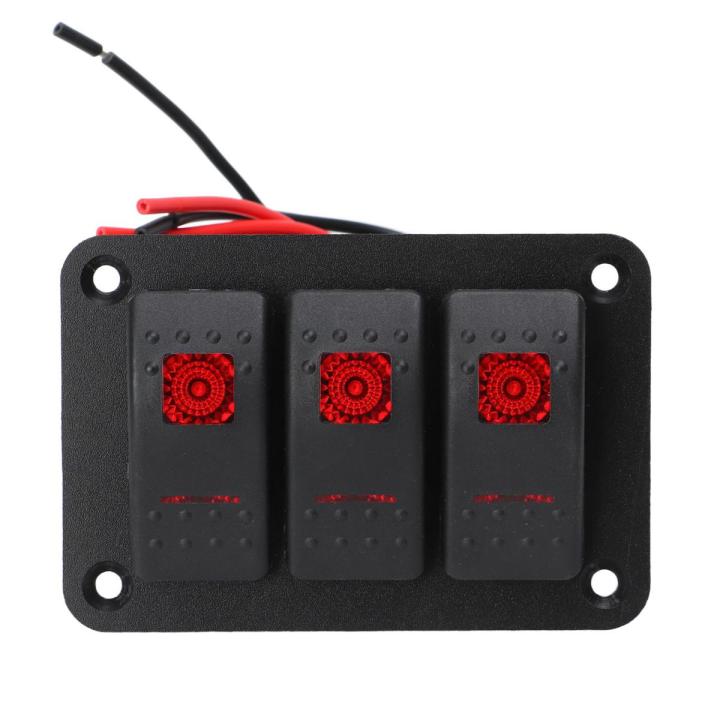 3 Gang Switch Board, Light Weight PP DC12V 24V IP65 3 Gang Switch Panel for Boat for Car