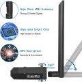 PiAEK USB Wifi Adapter, Dual Band Wifi Dongle 2.4GHz/300Mbps 5.8GHz/867Mbps Wireless Network Adapter with USB 3.0 Cradle and Extension Cable for PC Desktop Laptop. 