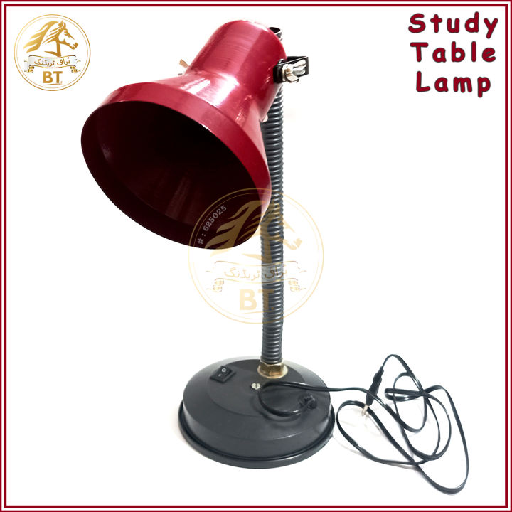 Buraq Desk Study Table Lamp Best Adjustable Quality with switch Reading and Emergency Night Light Lamp with Free Gift 12W E27 LED Bulb (Multicolor)