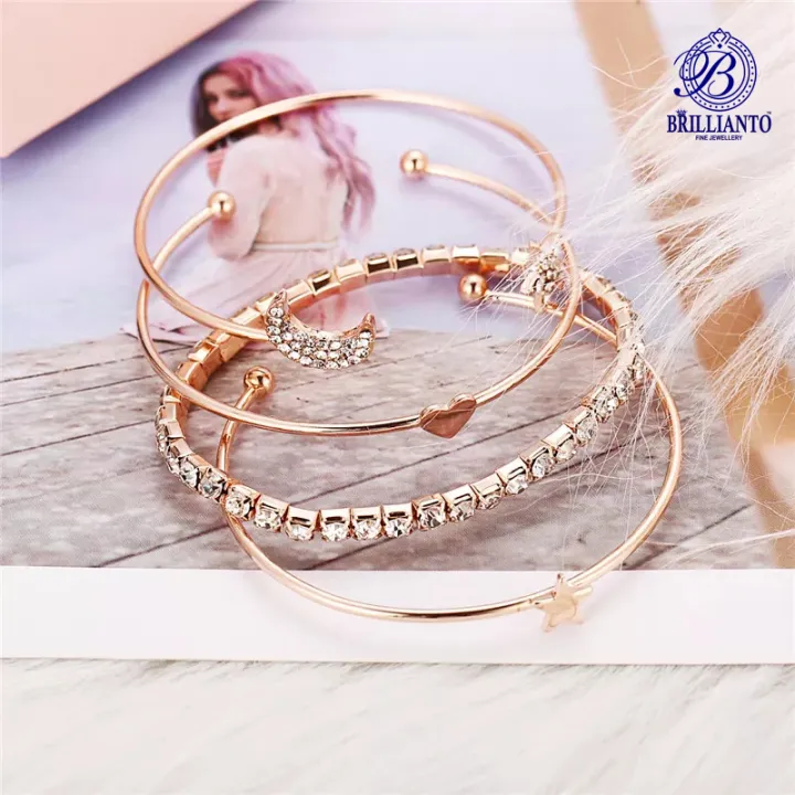 4Pcs/Set%20Adjustable%20Open%20Bracelet%20for%20Girls%20and%20women%20Golden%20and%20Silver%20Moon%20Star%20Heart%20Bracelet%20-%20Image%205