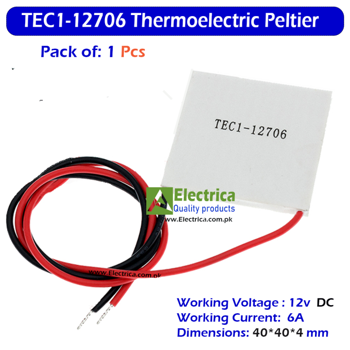 TEC1-12706 Thermoelectric Peltier Module 12V 72W by Electrica
