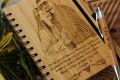 Customized Wooden Dairy with Pen (Engave your image, Name or Text). 