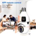 Bulb Camera 4MP E27 Dual Lens Bulb Camera APP V380 WiFi 1080P Night Vision 360 PTZ Camera Human Tracking CCTV Security Monitor Two Way Talk D200. 