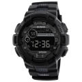 Fashion Digital Display Black Men's Sports Electronic Watch Multi-function Life Waterproof And Drop-proof Watch 1Pcs. 