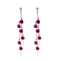 Lightweight Rose Petal Drop Earrings Trendy Sparkling Handcrafted Tassel Dangle Earrings Long Women's Fashion Jewelry for Evening Events Formal Occasions Bridesmaids Festivals Gift for Her. 