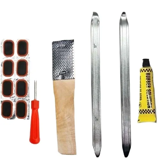 Bicycle Flat Tire Repair Kit Tool Set Fetal Portable Rubber Patch Best Quality motorcycle bike cycle tyre puncture kit Daraz.pk