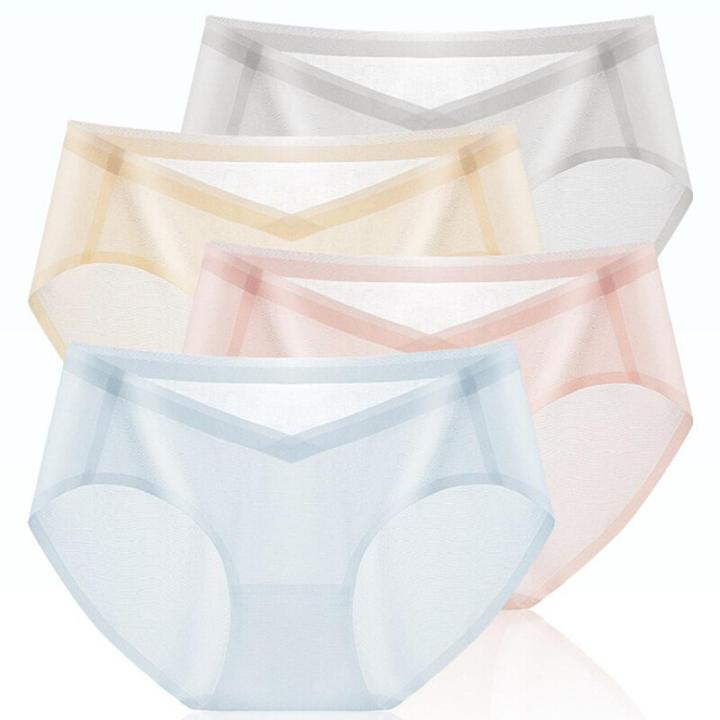 【Happier】 Ice Silk Comfortable Panties Summer Soft Women Seamless Elastic Briefs Underpant Breathable Translucent Cozy Quick-Drying Underwear