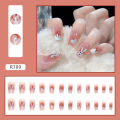 【SUNDAY】(With Glue) Artificial Nails Medium Length Cute Rabbit Pattern Artificial Nails. 