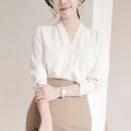 Trendy Cross Neck Shirt elegant design long sleeved top Cotton shirt For Womens and Girls. 