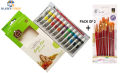 12Pcs Acrylic Color Paint Set 12Pcs Artist Painting Brushes Set Pack Of 2 Multicolor. 