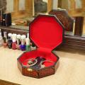 Hexagonal Wooden Jewellary Box. 