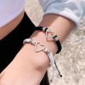 2Pcs Love Heart Couple Bracelets For Women Men Crafted Bracelet Fashion Jewelry Accessories. 