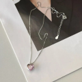 Hunts Best - New Fashion Pink Zircon Crystal Heart Necklace for Women - Sterling Silver Chain Pendant Necklace for Girls - Birthday Gift for Girls, Girlfriend, Bestie, Wife, Sister, Daughter and Mother.. 