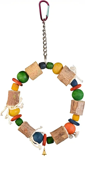 Bird%20Parrot%20Ring%20Wooden%20Toy%20with%20one%20more%20Hanging%20Toy,%20Leather%20Strips%20Natural%20Wooden%20Perch%20Toy,%20Multicolor%20Plastic%20Beads%20and%20Leather%20Slices,%20Rope%20and%20Multicolor%20Wooden%20Beads%20with%20beautiful%20bell%20Chewing%20Toy%20Best%20for%20Large%20and%20Medium%20Parrots%20and%20Birds%20-%20Image%205